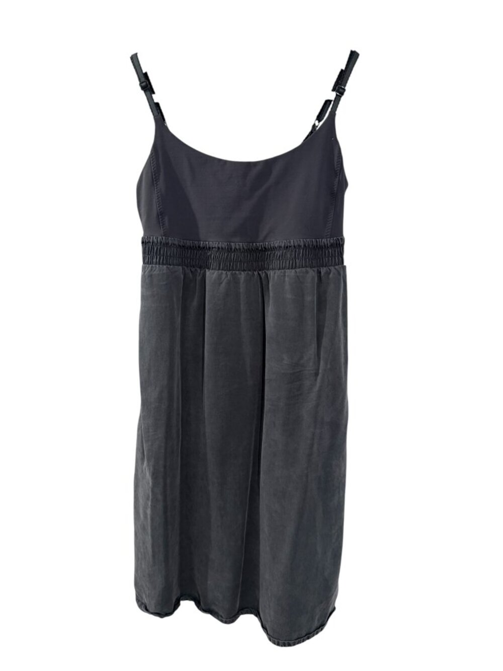 Lululemon Charcoal Babydoll Tank Adjustable Straps Smocked Empire Waist
